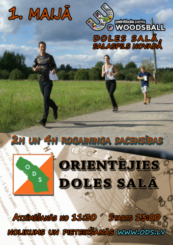Orientējies Doles salā 01.05.16. rogaininga afiša