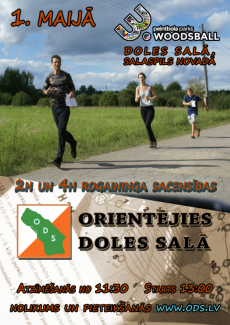 Orientējies Doles salā 01.05.16. rogaininga afiša
