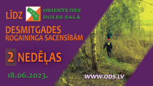 Līdz Orientejies Doles salā desmitgades rogainingam 2 nedēļas
